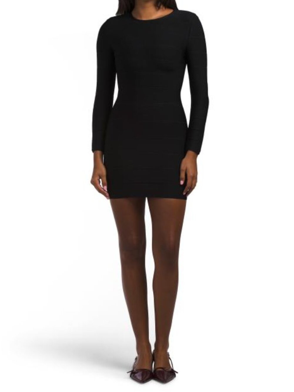 HERVE LEGER Icon Long Sleeve Mini Dress